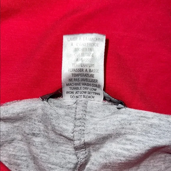 NWT - Gray and Pinkish Red Athletic Leggings with Soft Jersey Fabric - Picture 4 of 5